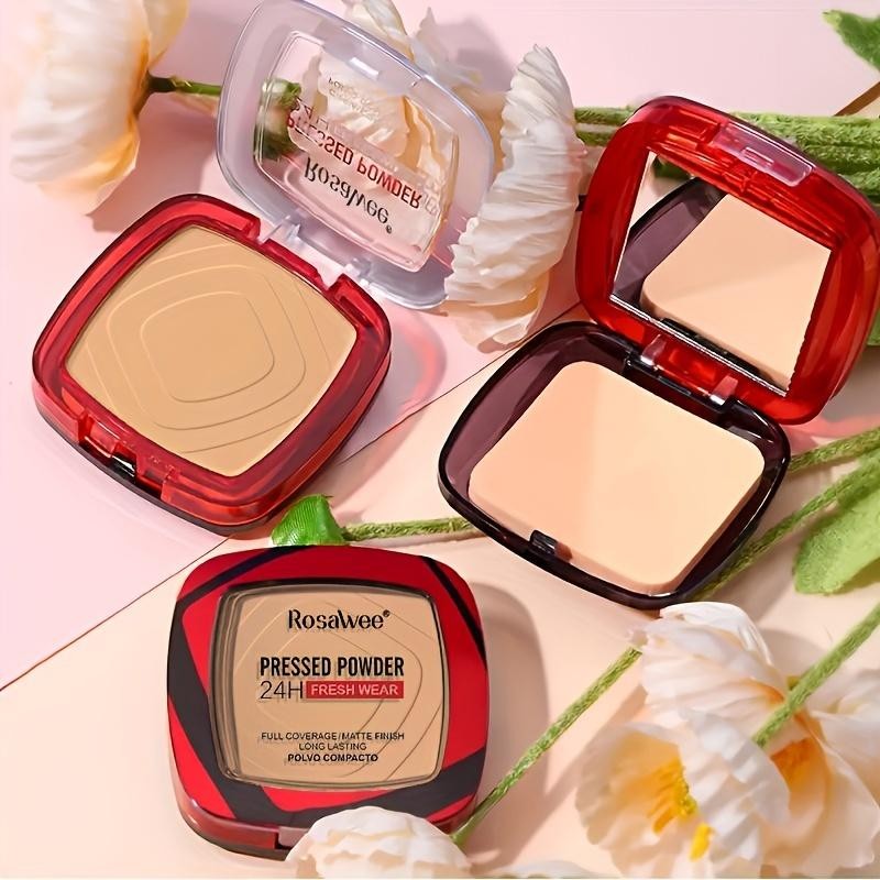 Matte Pressed Powder Foundation 24H Full Coverage Weightless Makeup Setting Powd