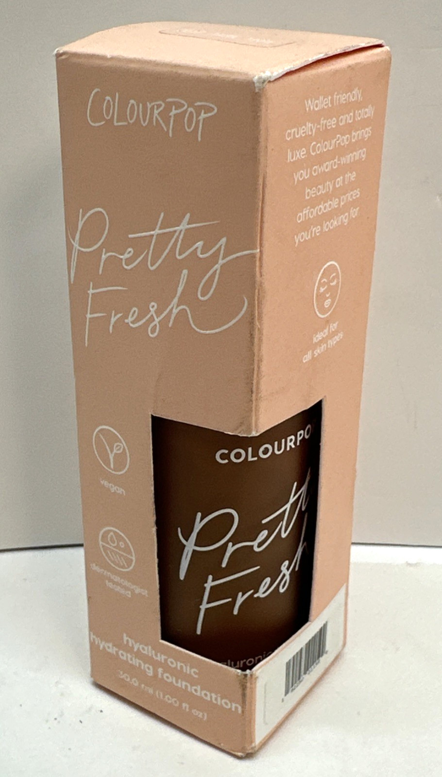 ColourPop Pretty Fresh Foundation Deep Dark 190 W Vegan Hyaluronic Hydrating
