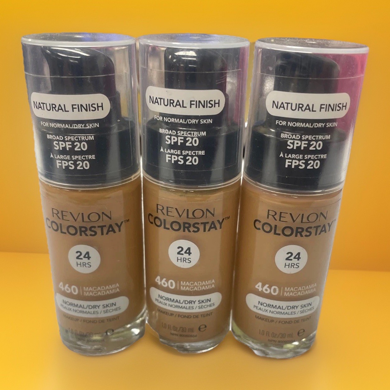 Revlon Colorstay 24Hr Foundation 460 Macadamia Normal Dry Skin 3 Bottles Sealed!