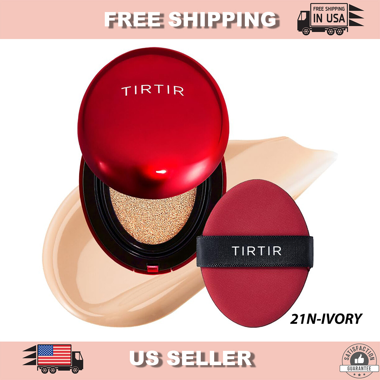 TIRTIR Mask Fit Red Cushion Foundation 72-Hour Coverage 0.63 fl oz [US SELLER]