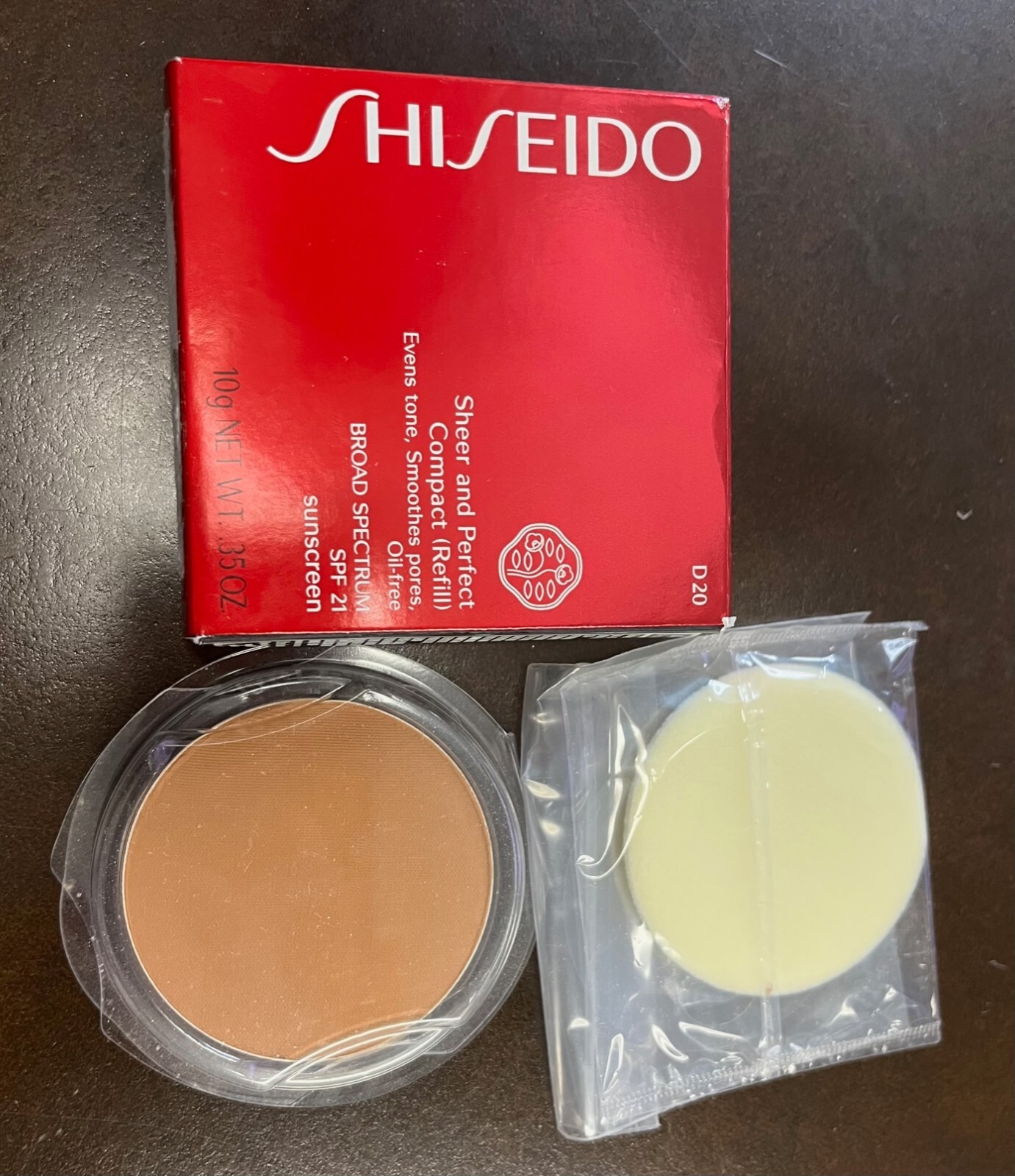 Shiseido Sheer and Perfect Compact Foundation SPF 21 Refill – D20 Rich Brown 10g