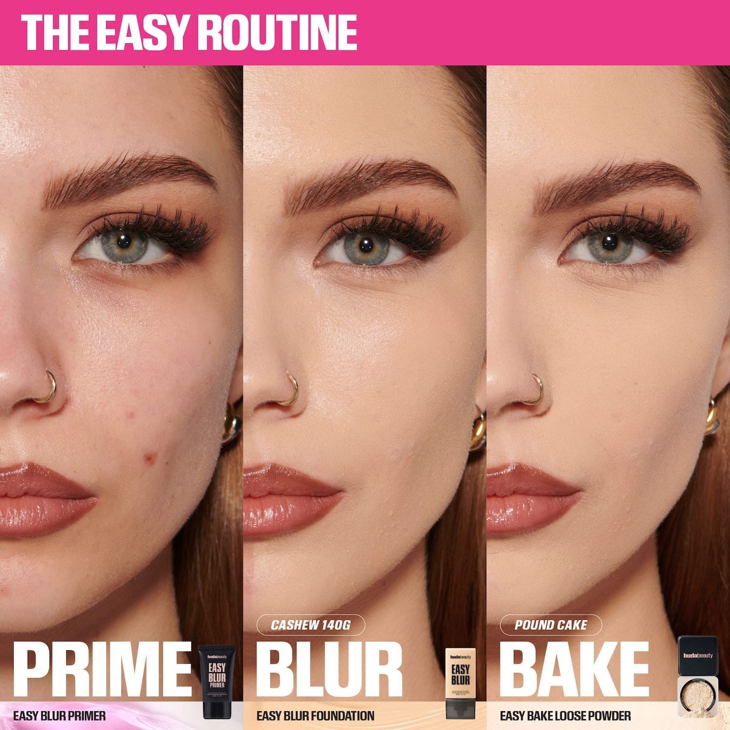 HUDA BEAUTY Authentic Easy Blur Natural Airbrush Foundation 38 color 1 oz /30 mL