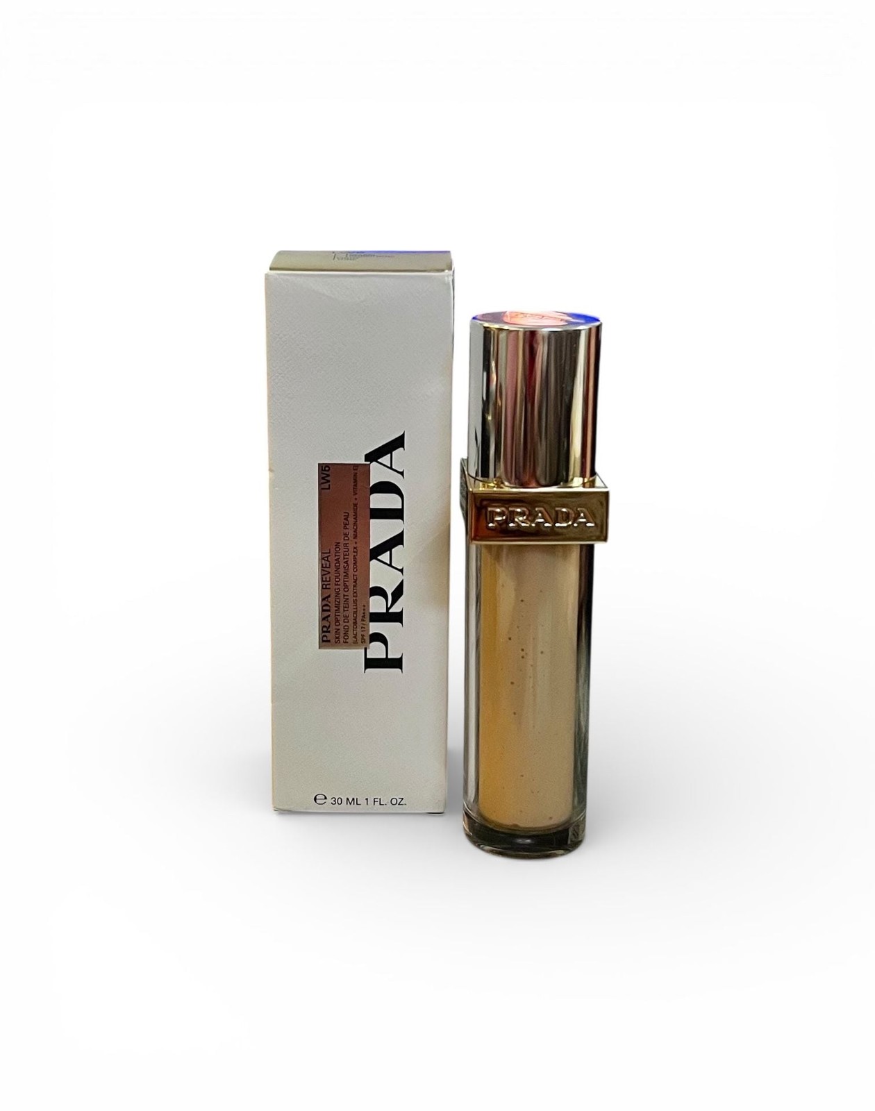Prada Reveal Skin-Optimizing Refillable Soft Matte Foundation in shade LW5. MSRP
