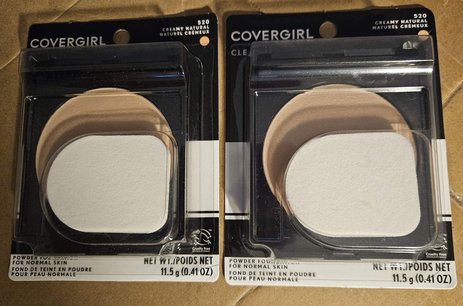CoverGirl Clean Powder Foundation 520 Creamy Natural New- 2 Pack Lot