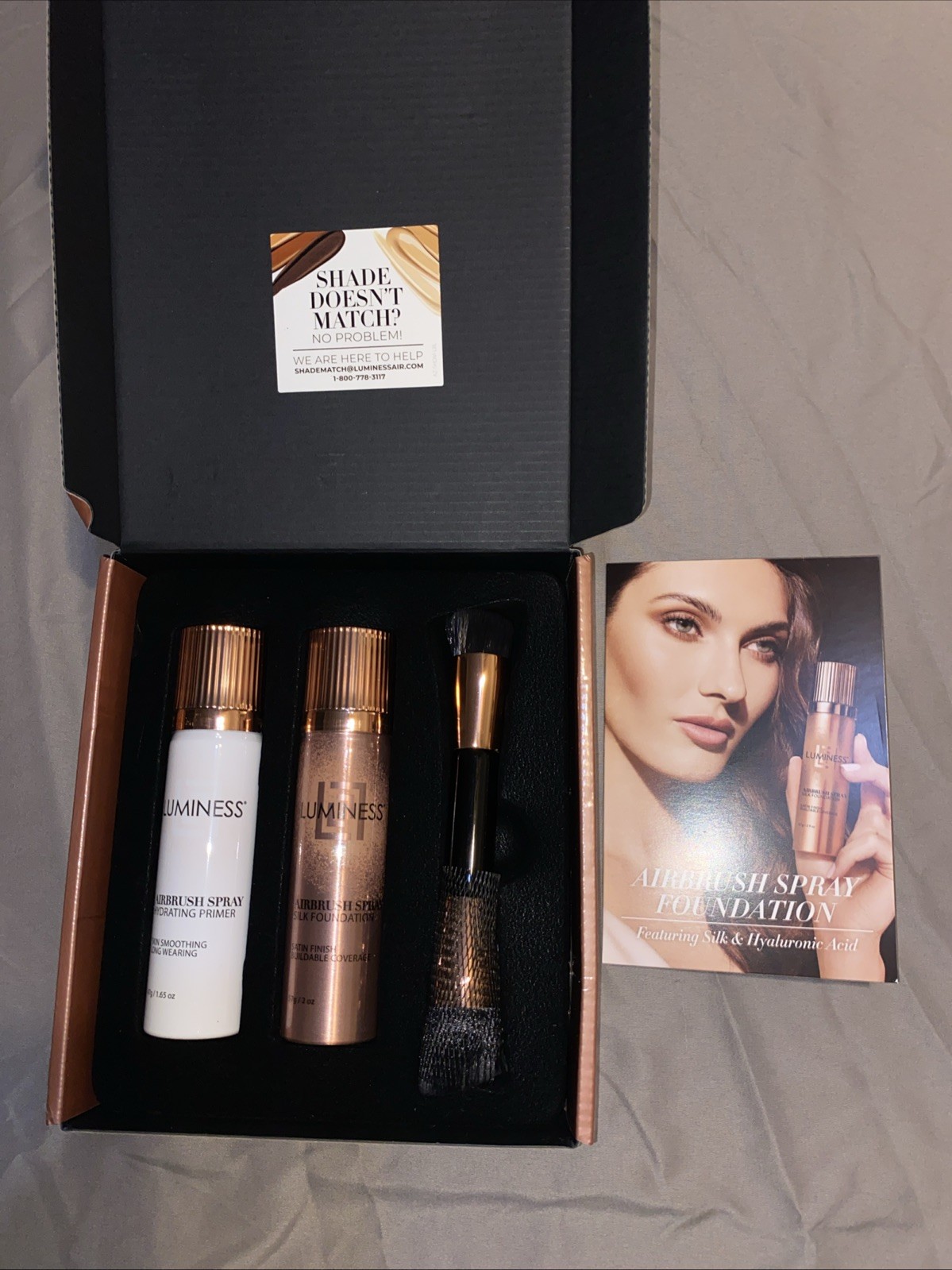 Airbrush Spray Silk Foundation Starter Kit – Hydrating Primer & Brush Included