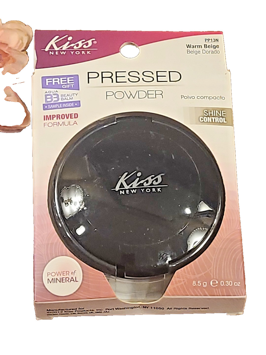 PP13N WARM BEIGE Kiss New York PRESSED Powder Shine Control 8.5 g / .30 oz NIB