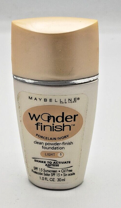 NEW Maybelline Wonder Finish Liquid-to-Powder Foundation PORVELAIN IVORY LIGHT 1