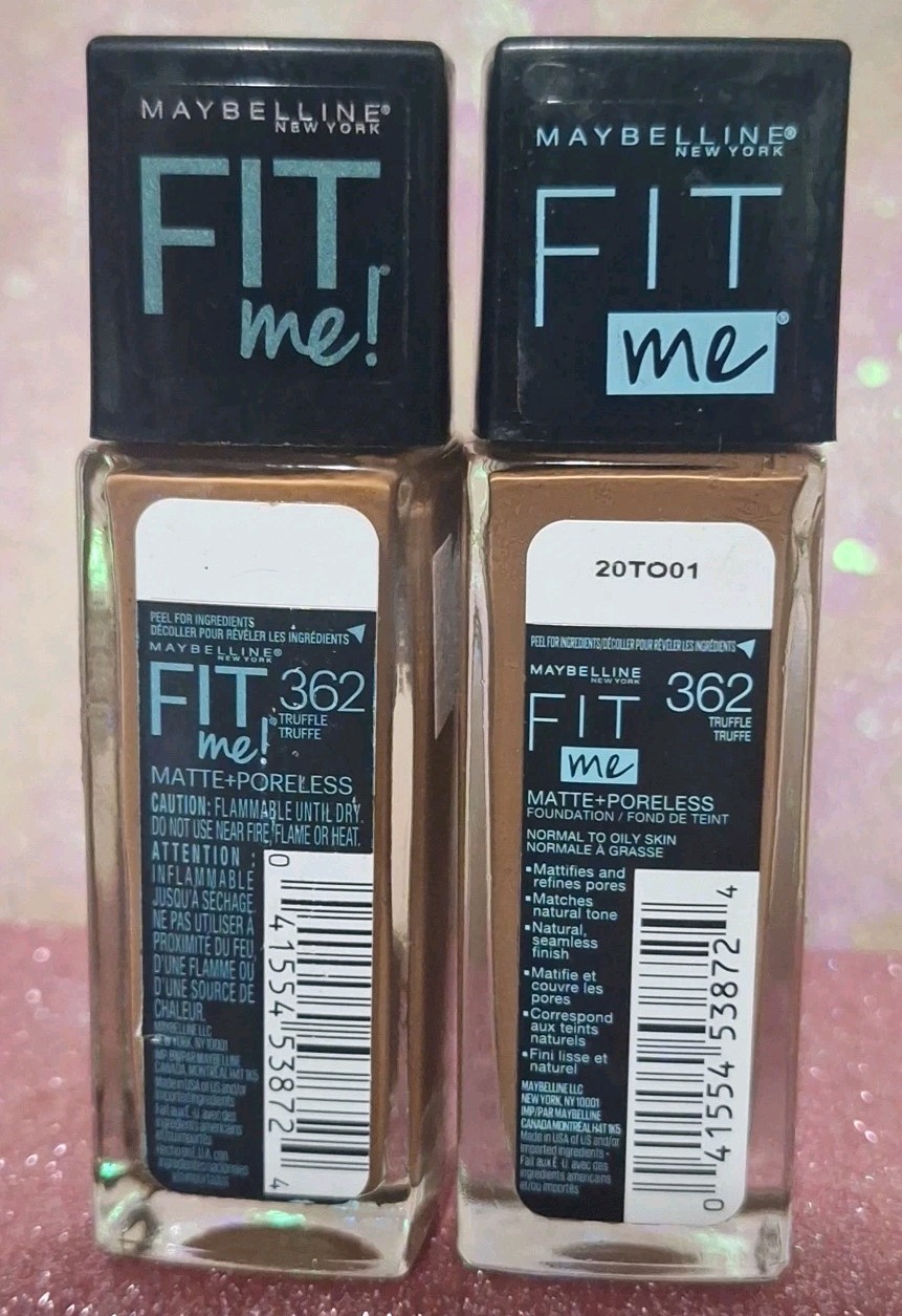 2X Maybelline Fit Me Foundation Matte + Poreless Normal to Oily Skin 362 Truffle