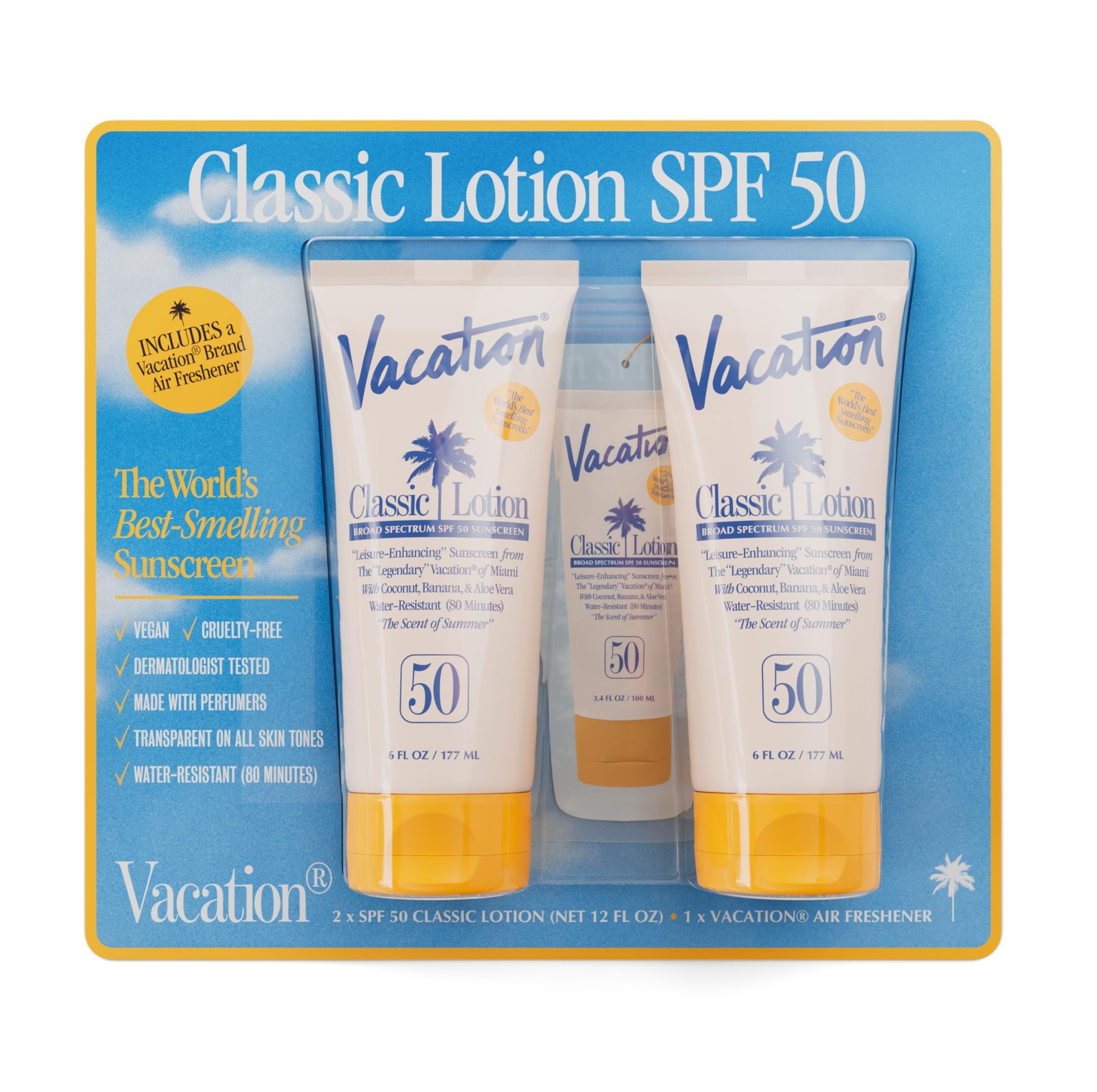 Vacation Classic Lotion SPF 50 – Pack of 2 with Air 6 Fl Oz (Pack 2)