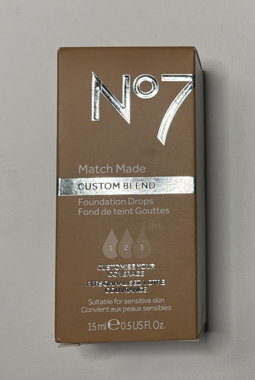 No7 WARM SAND Match Made Custom Blend Foundation Drops 0.5oz VHTF SEE Box NEW