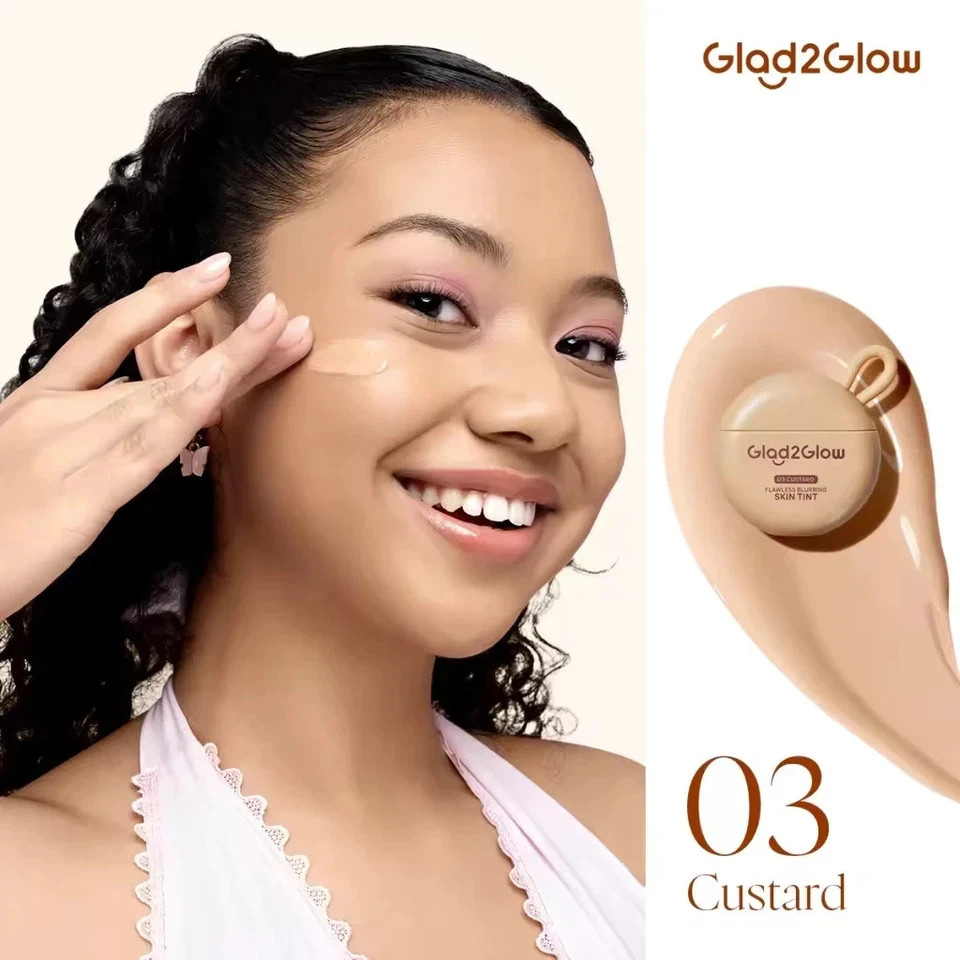 Glad2Glow Skin Tint High Coverage Lightweight Blurring Finish – 03 Custard (X 2)