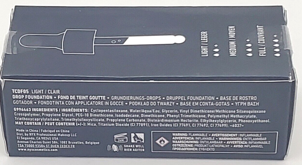 NYX TOTAL CONTROL Drop Foundation #05 LIGHT NIB