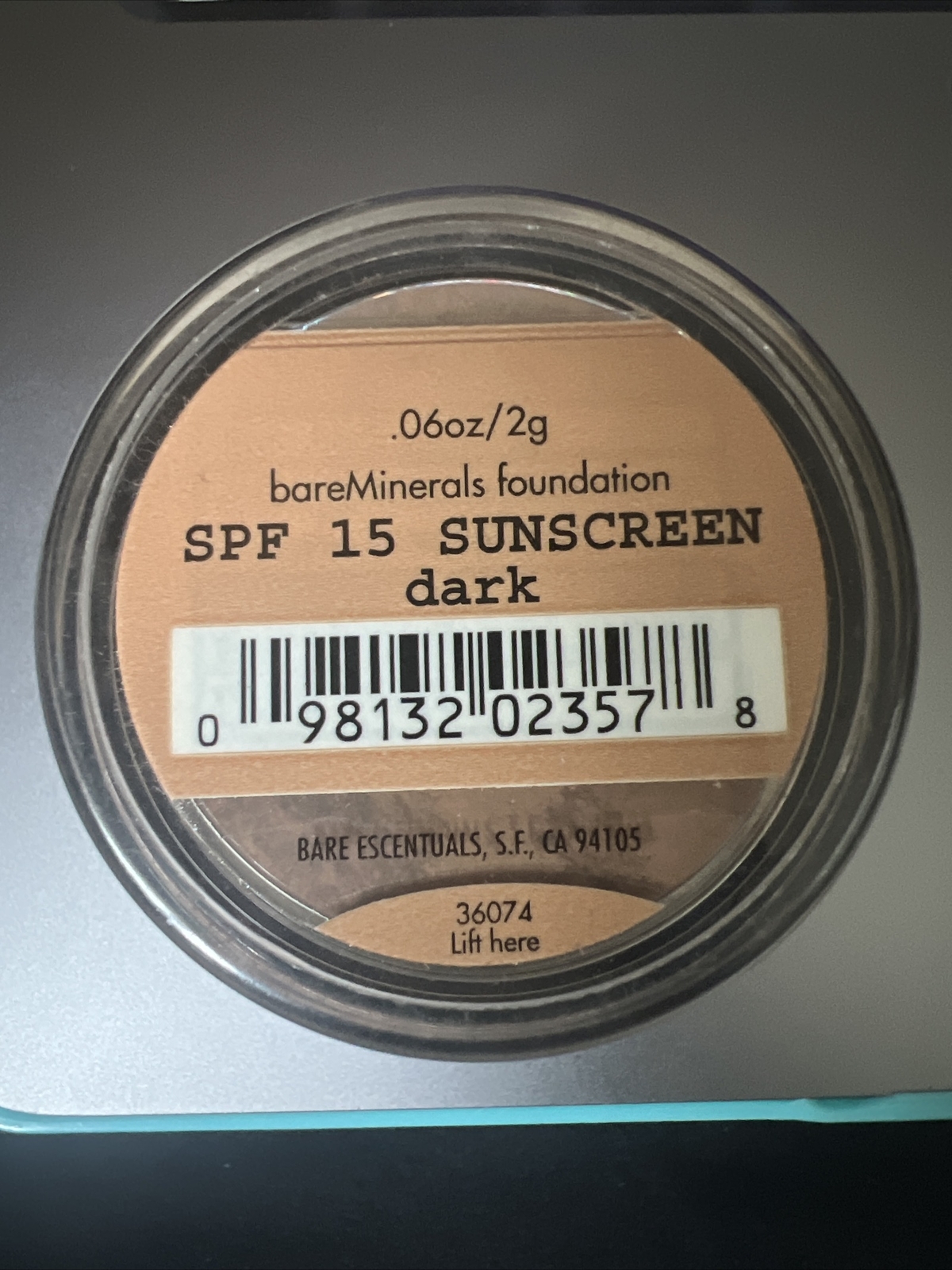 Sealed New bareMinerals Original Foundation SPF 15 Sunscreen Warm Dark 2g/0.06oz