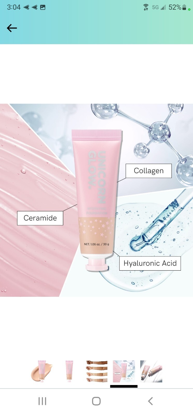 Unicorn Glow Hydrating Foundation 09 Toffee 1.06oz