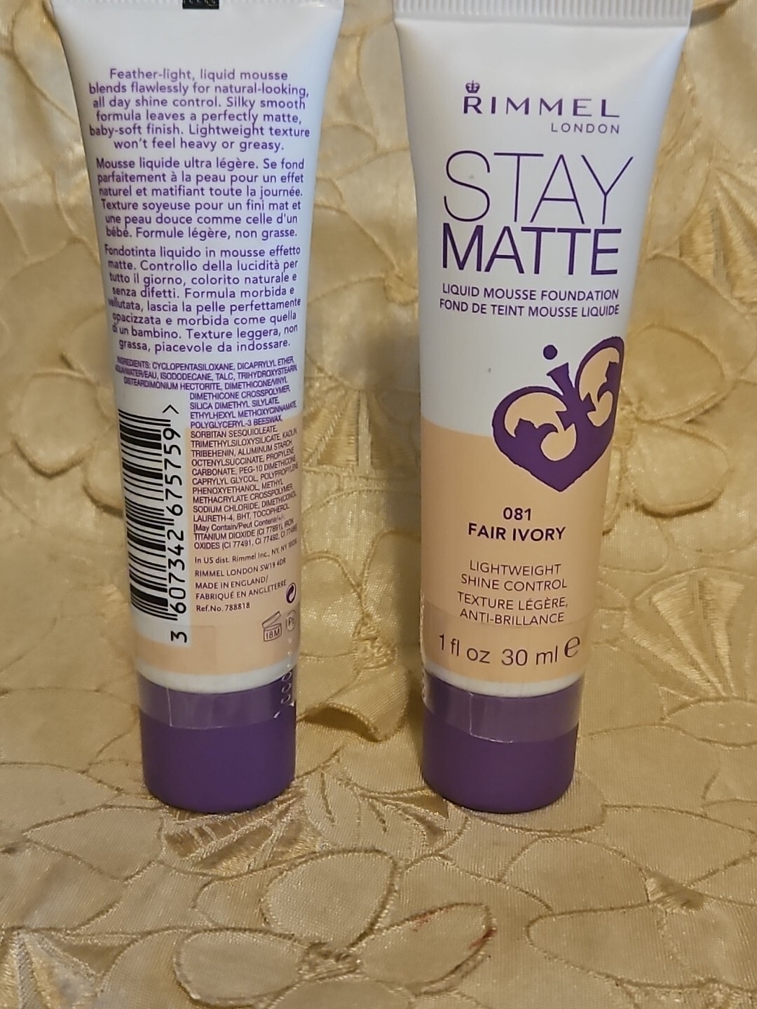 2-Rimmel-LONDON-Stay Matte-Liquid Mousse Foundation-081 FAIR IVORY-1 OZ.