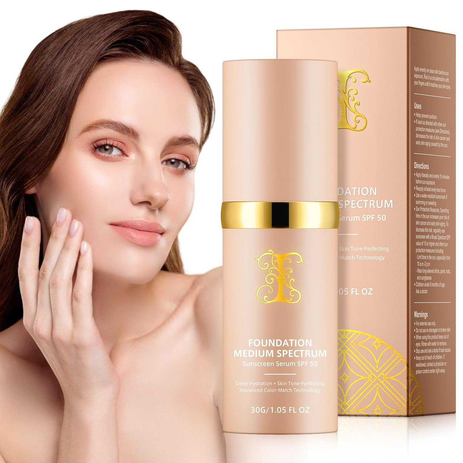 Color Changing Foundation Liquid 4 in 1, Foundation for Older Women, Hydrating L