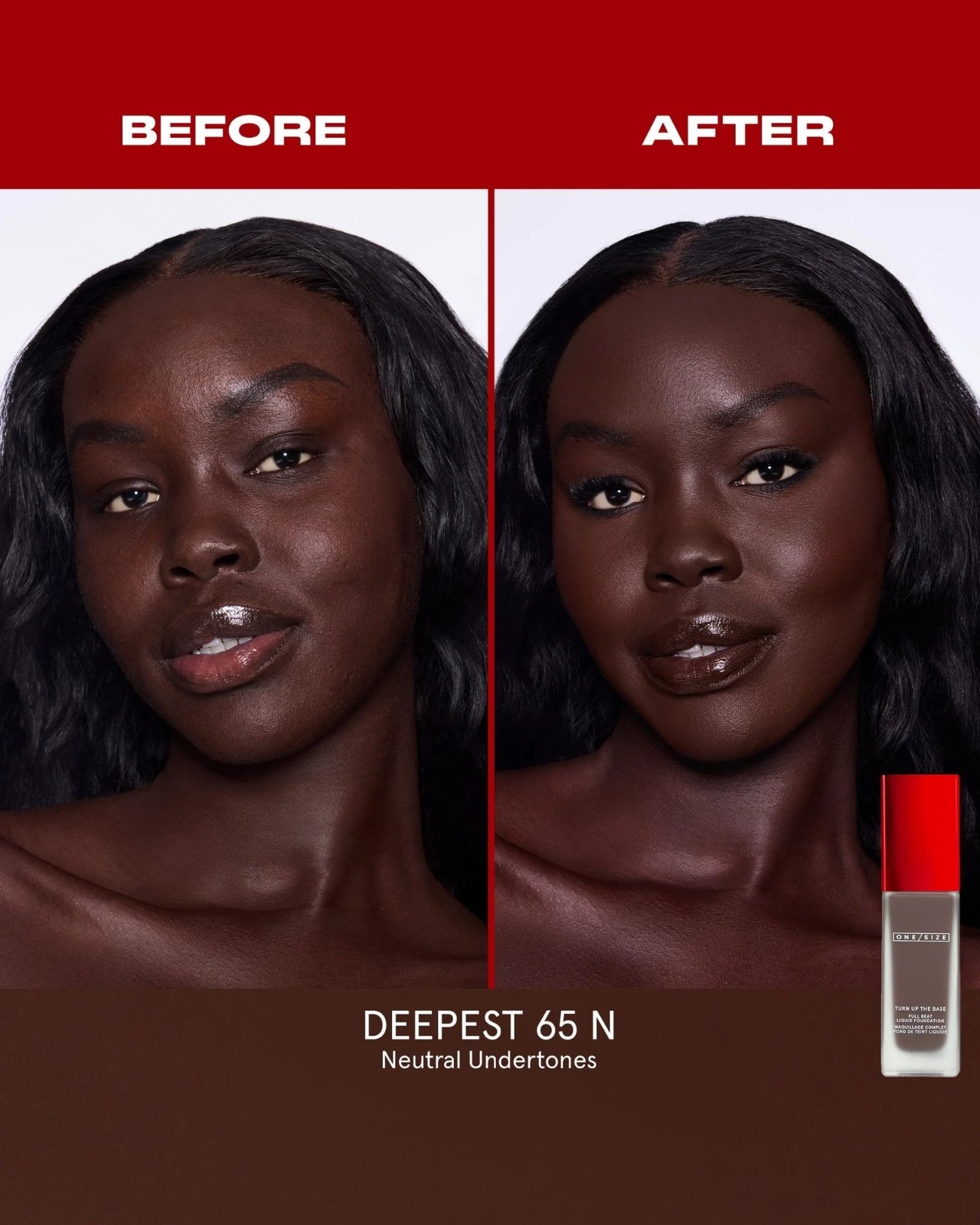 ONE/SIZE Patrick Starrr Turn up the Base Waterproof Foundation Dark Deep 65 NEW