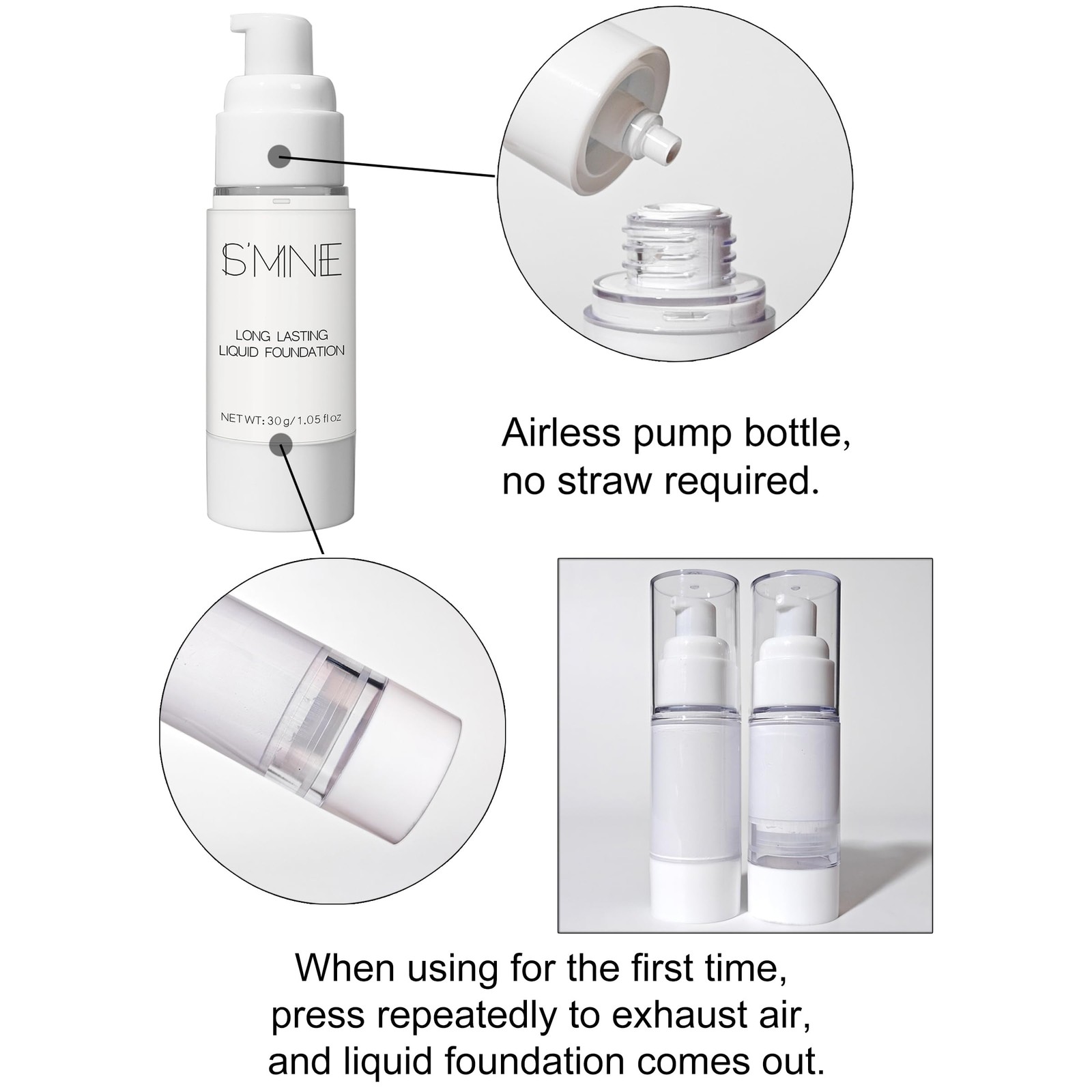White Liquid Foundation Makeup, Matte Flawless Finish Foundation, Vegan & Cru…