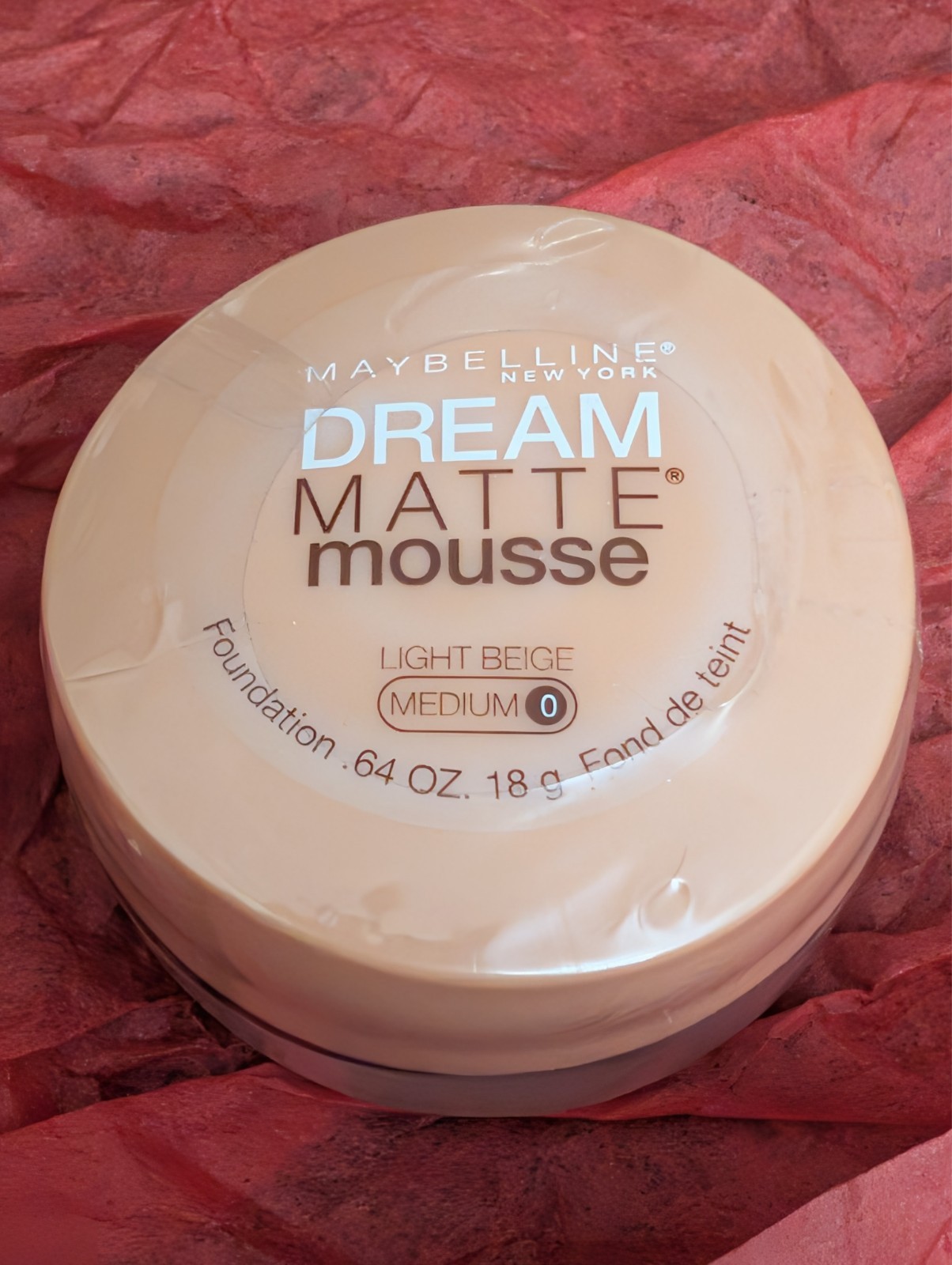 MAYBELLINE DREAM MATTE MOUSSE FOUNDATION “LIGHT BEIGE MEDIUM 0″…NEW/SEALED!