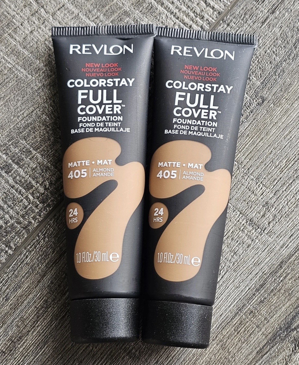 (2) Revlon Colorstay Full Cover Foundation Sealed #405 – Almond, 1.0 fl oz each