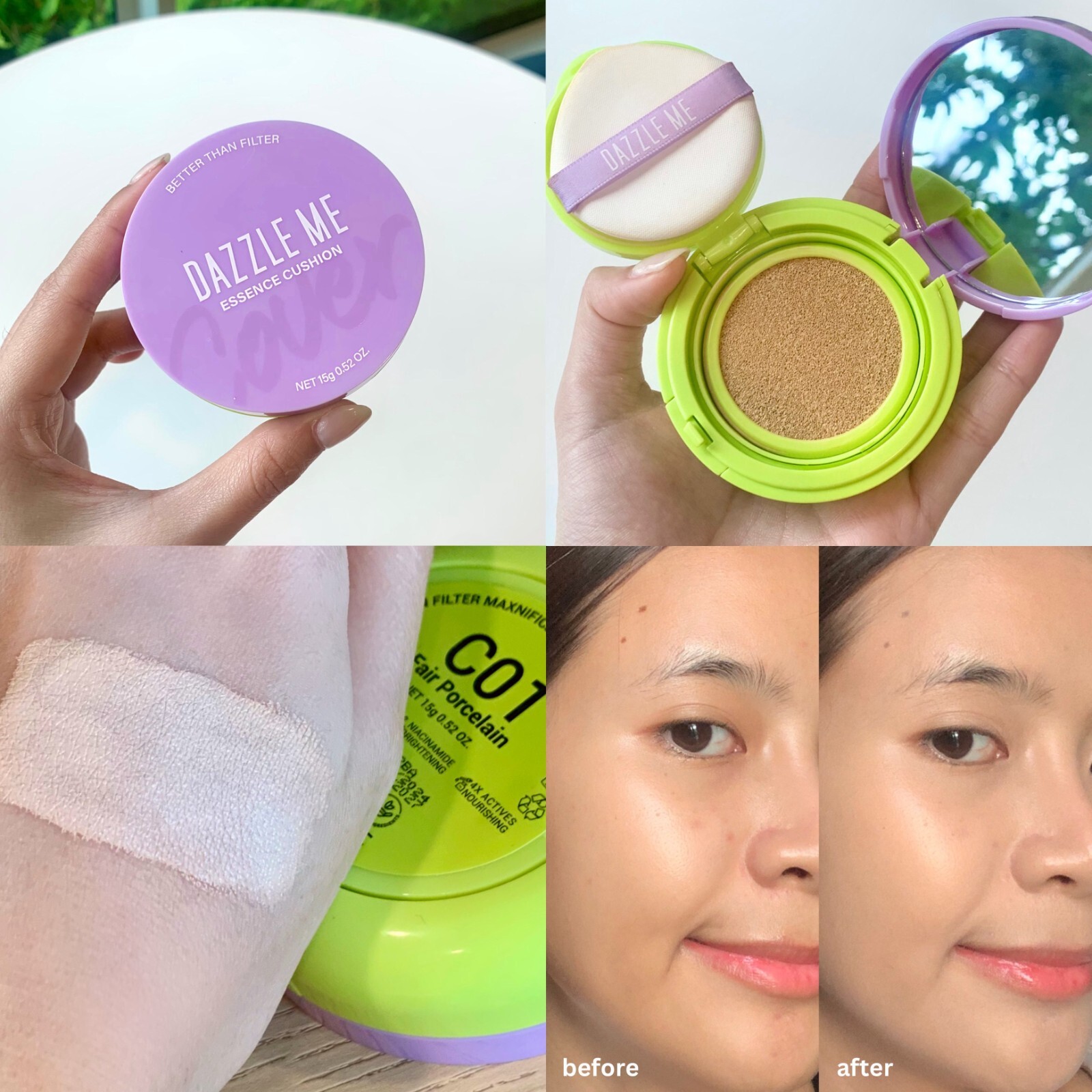 DAZZLE ME Better than Filter Maxnificent Essence Cushion nourishes skin fine 15g