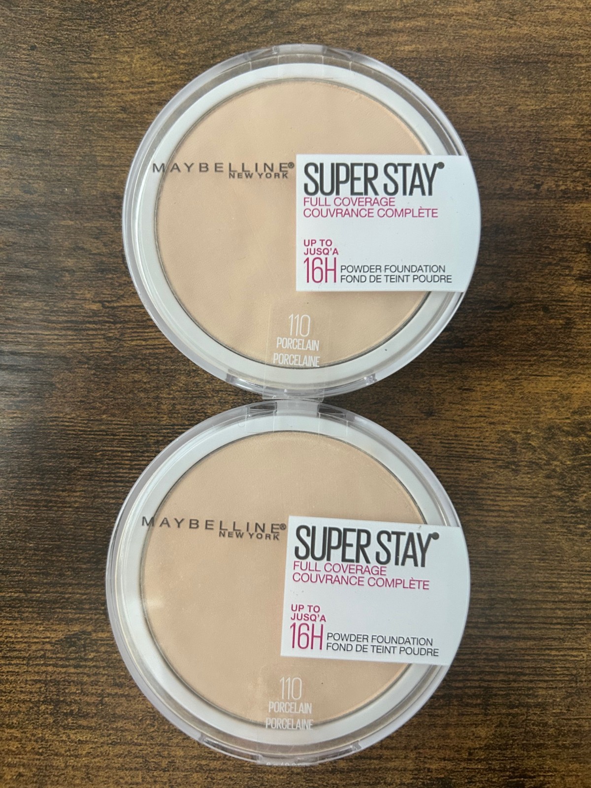 Maybelline Super Stay Full Coverage Powder Foundation 110 Porcelain 16 Hr 2 Pack
