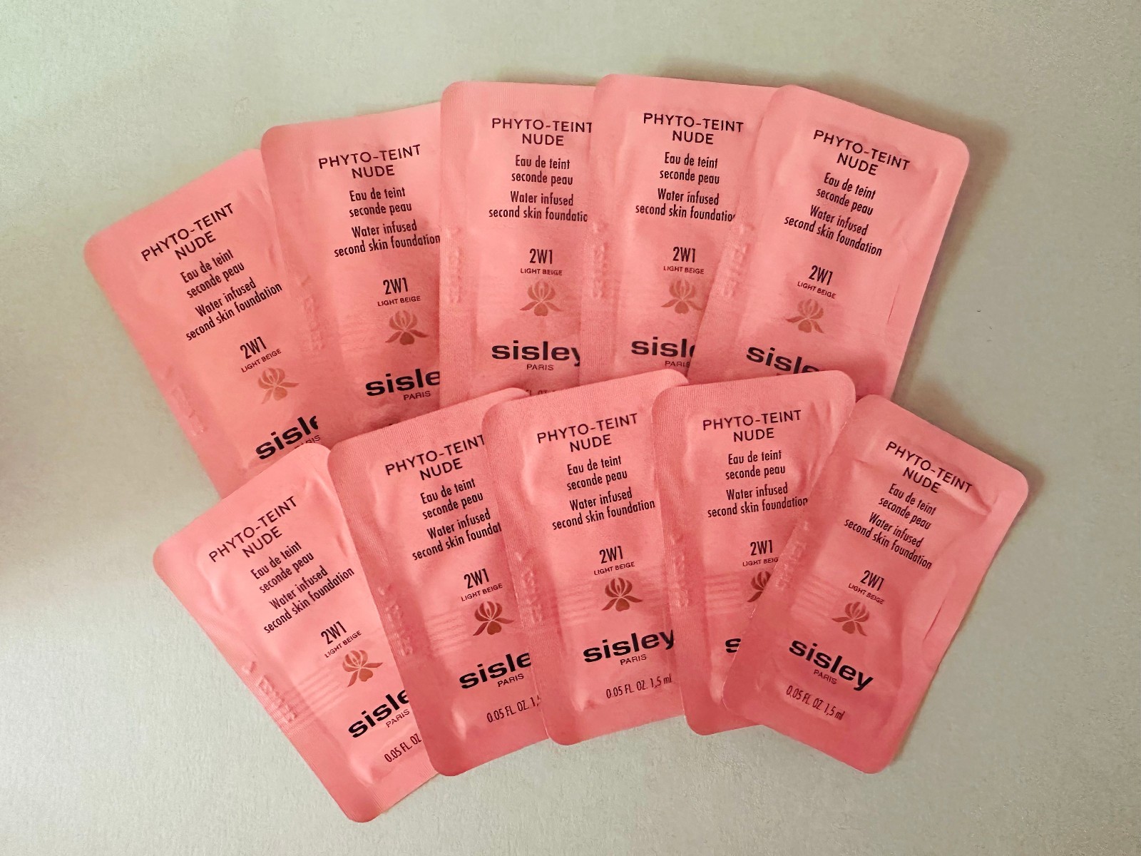 10 X Sisley-Paris Phyto Teint Nude Samples 1.5ml x 10 = 15ml 2W1 Light Beige