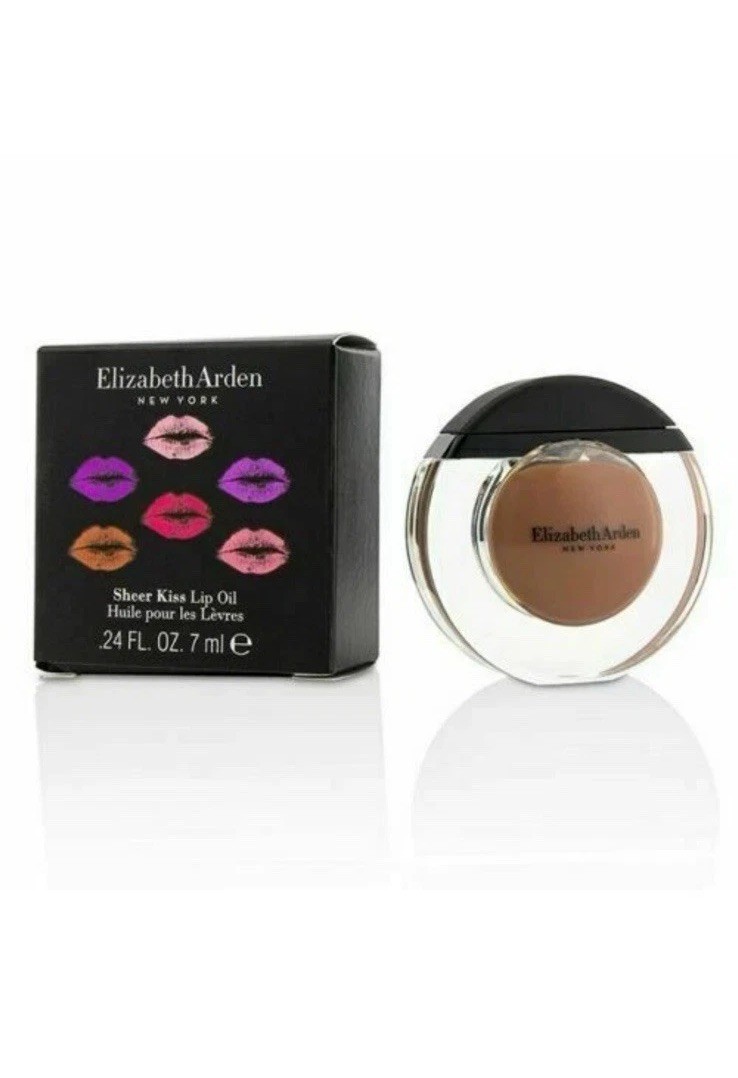 ELIZABETH ARDEN SHEER KISS LIP OIL, Nude Oasis 02 NIB .24fl Oz Fast Shipping