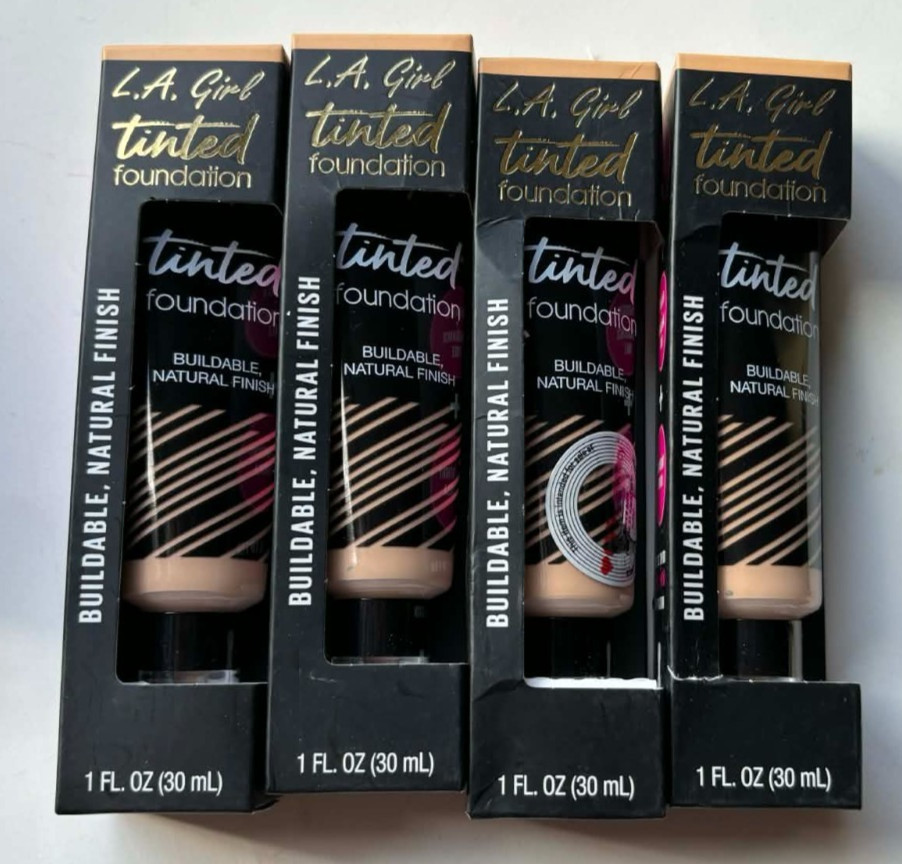 LA Girl Tinted Foundation GLM756 Warm Beige Buildable Natural Finish Lot of 4