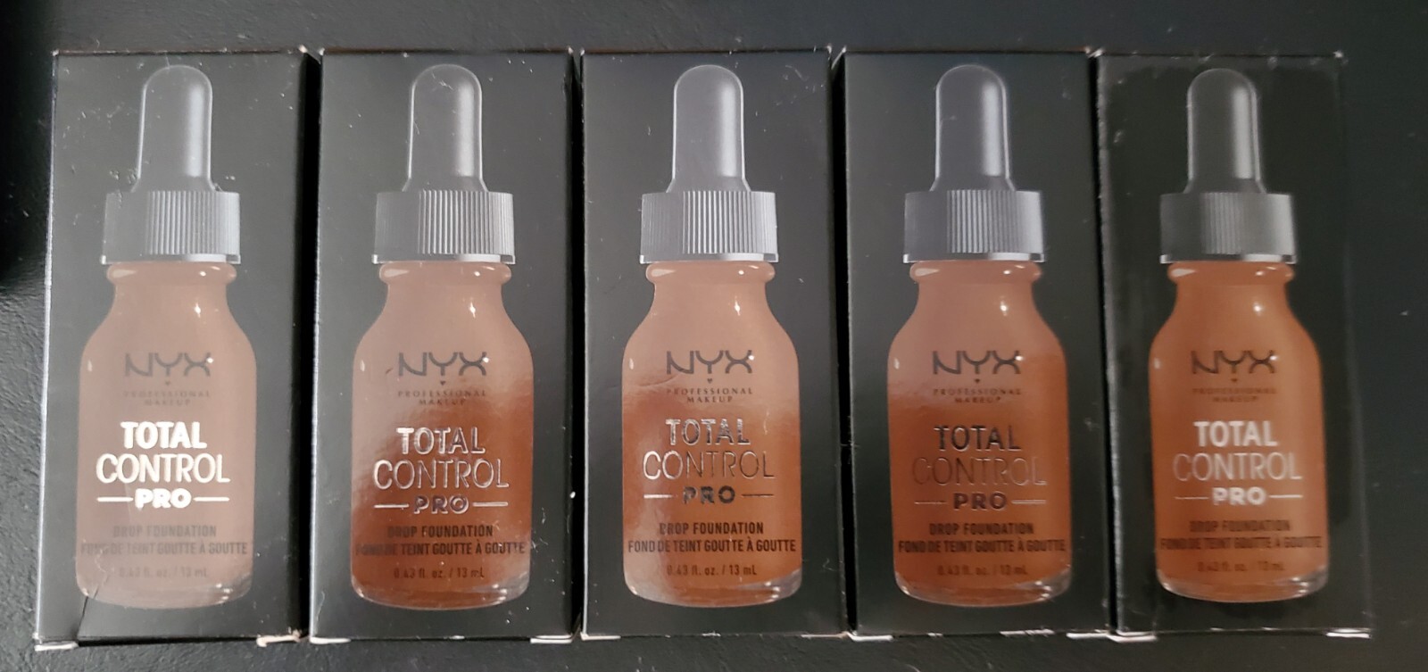 Lot Of (5) NYX Total Control Pro Drop Foundation 0.43fl.oz./13ml New; Cocoa