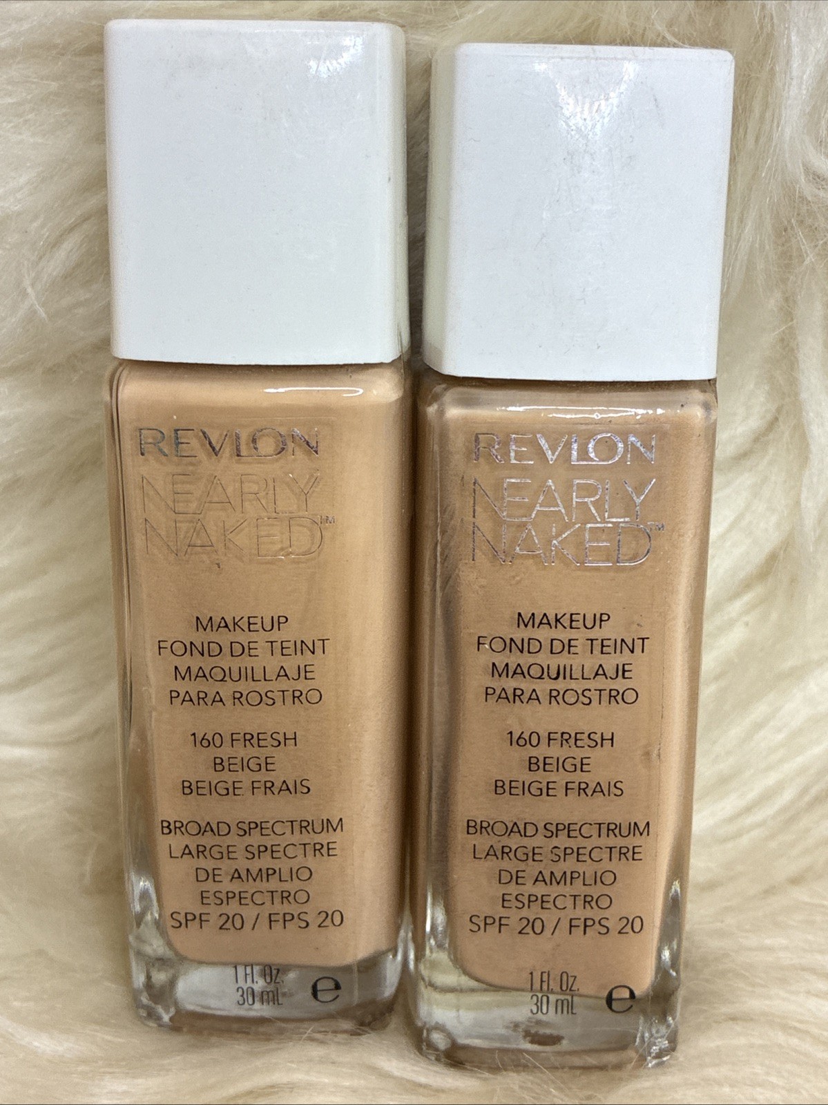 2x Revlon Nearly Naked Liquid Foundation #160 FRESH BEIGE Spf 20. Sealed