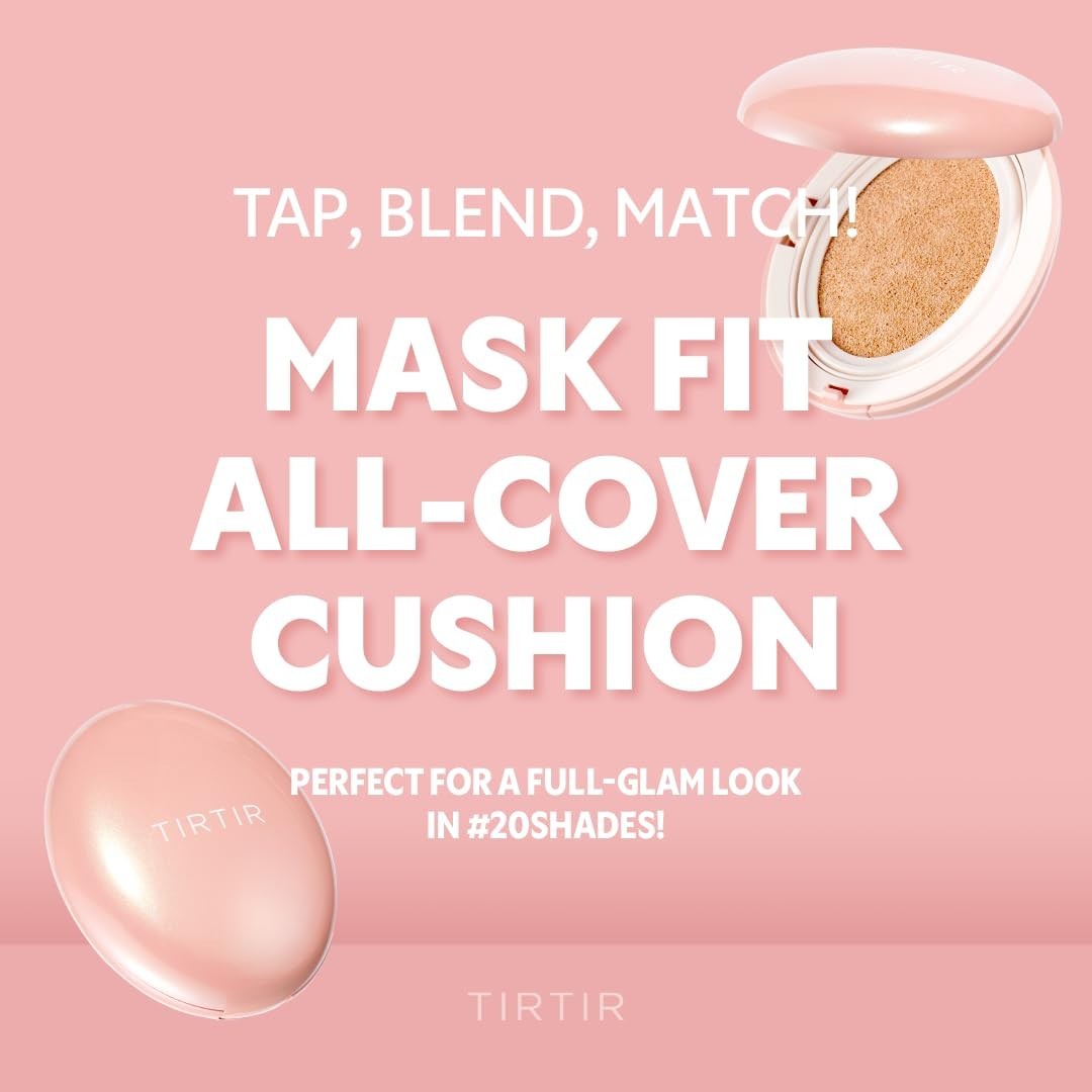 TIRTIR Mask Fit All Cover Pink Cushion Foundation 0.63fl oz,*NO BOX*Limited Sale