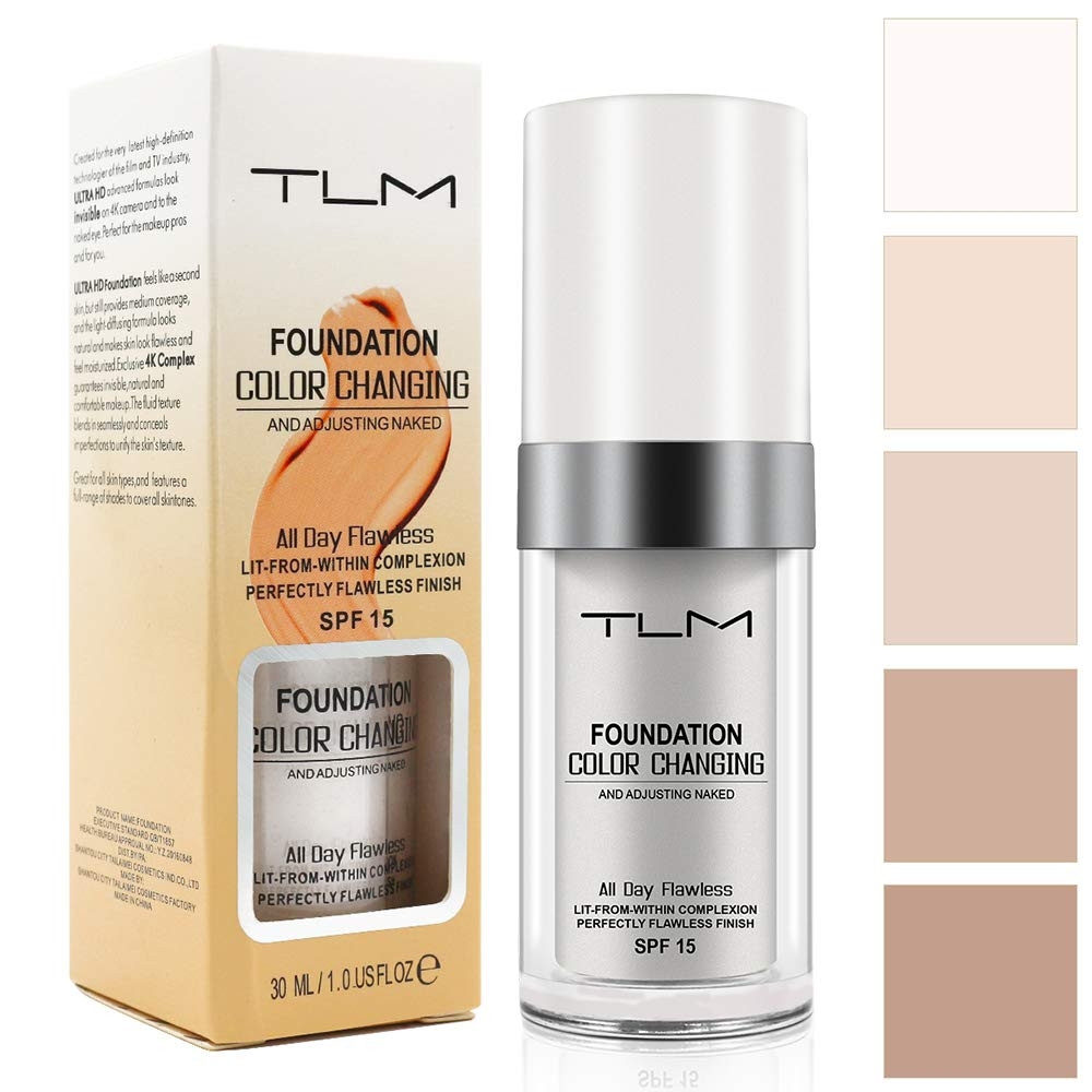 Color Changing Foundation, 2 Pack, Liquid, Moisturizing, Sunscreen, 30Ml