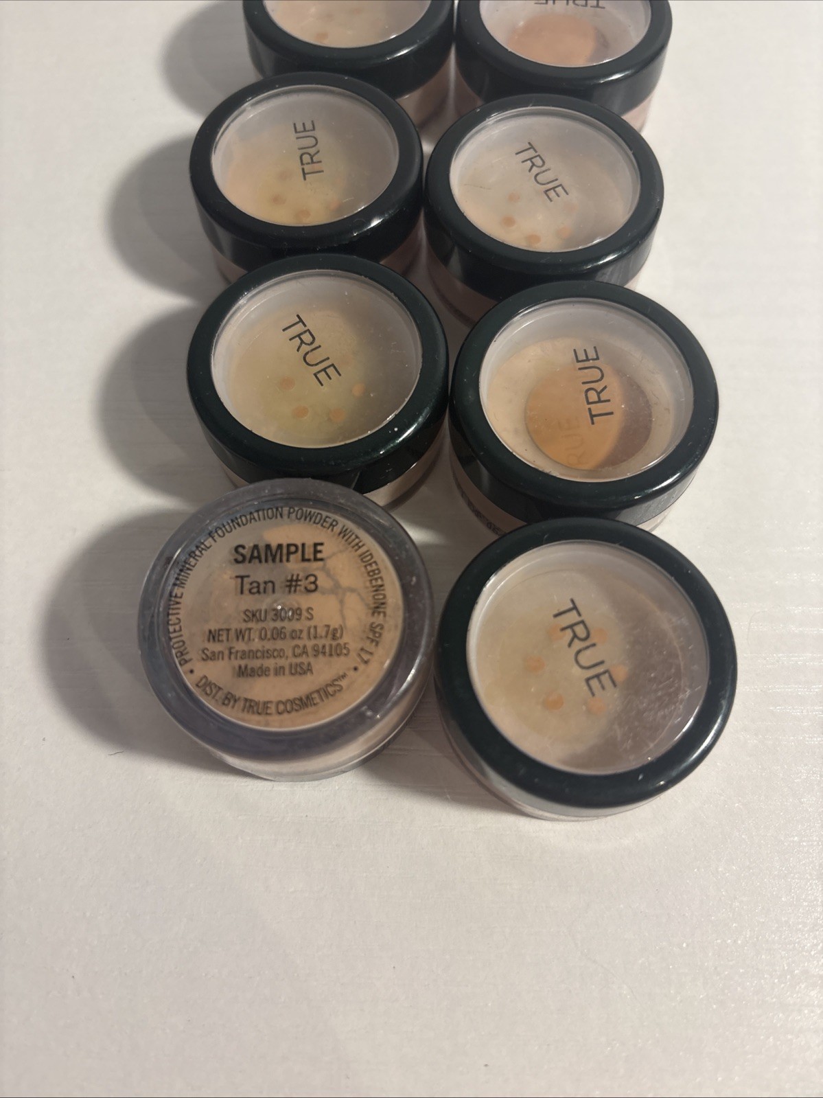 8-True Cosmetics Protective Mineral Foundation Powder Tan 3- 1.7g/0.06oz..