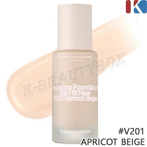 THE FACE SHOP Ink Lasting Foundation Slim Fit New 35ml #V201 Apricot Beige Vegan