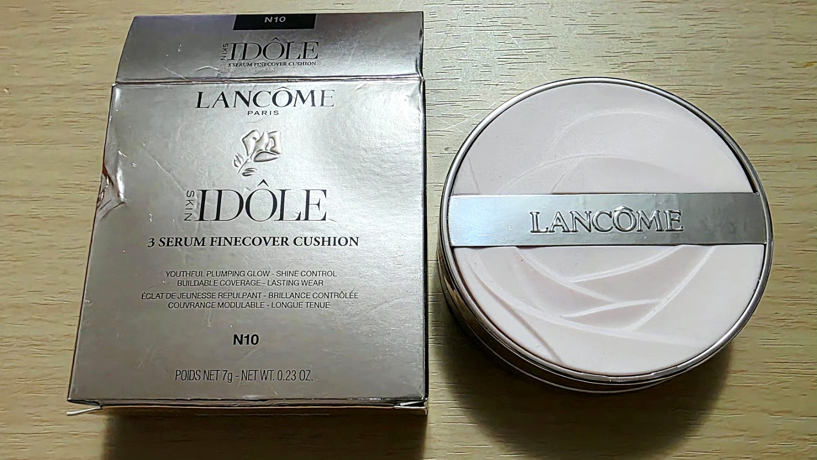 Lancôme Skin Idôle 3 Serum Finecover Cushion Foundation in shade N10. 7g/ 0.23oz