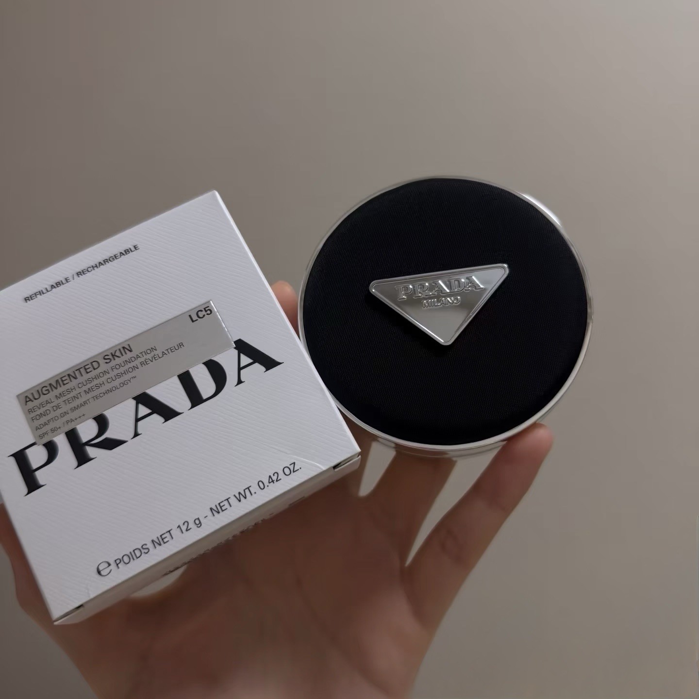Prada Augmented Skin Reveal Mesh Cushion Foundation LC5 Light Cool NIB