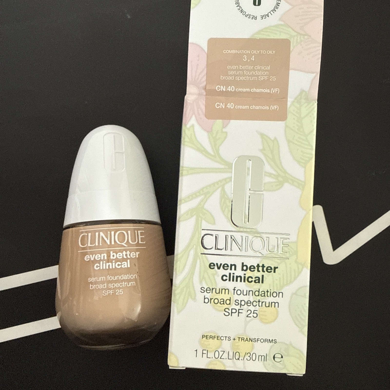 CLINIQUE Even Better Clinical Serum Foundation-SPF 25- 1 OZ. CN 40 Cream Chamois