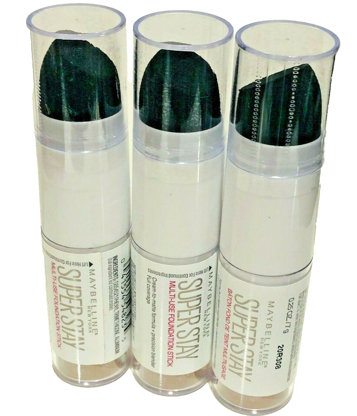 MAYBELLINE SUPER STAY MULTI USE FOUNDATION STICK CREAM 120 CLASSIC IVORY 3 PACK