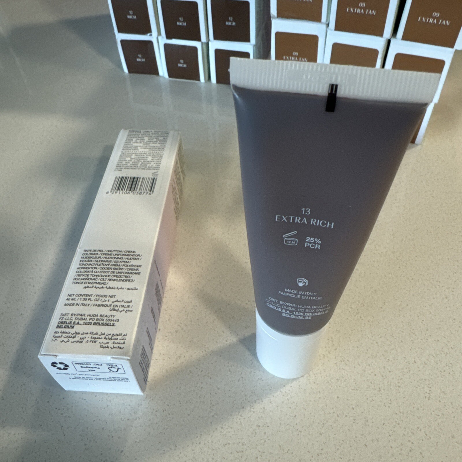 BNIB Glowish by Huda Beauty Multi Dew Skin Tint 1.35oz / 40mL Extra Rich 13,