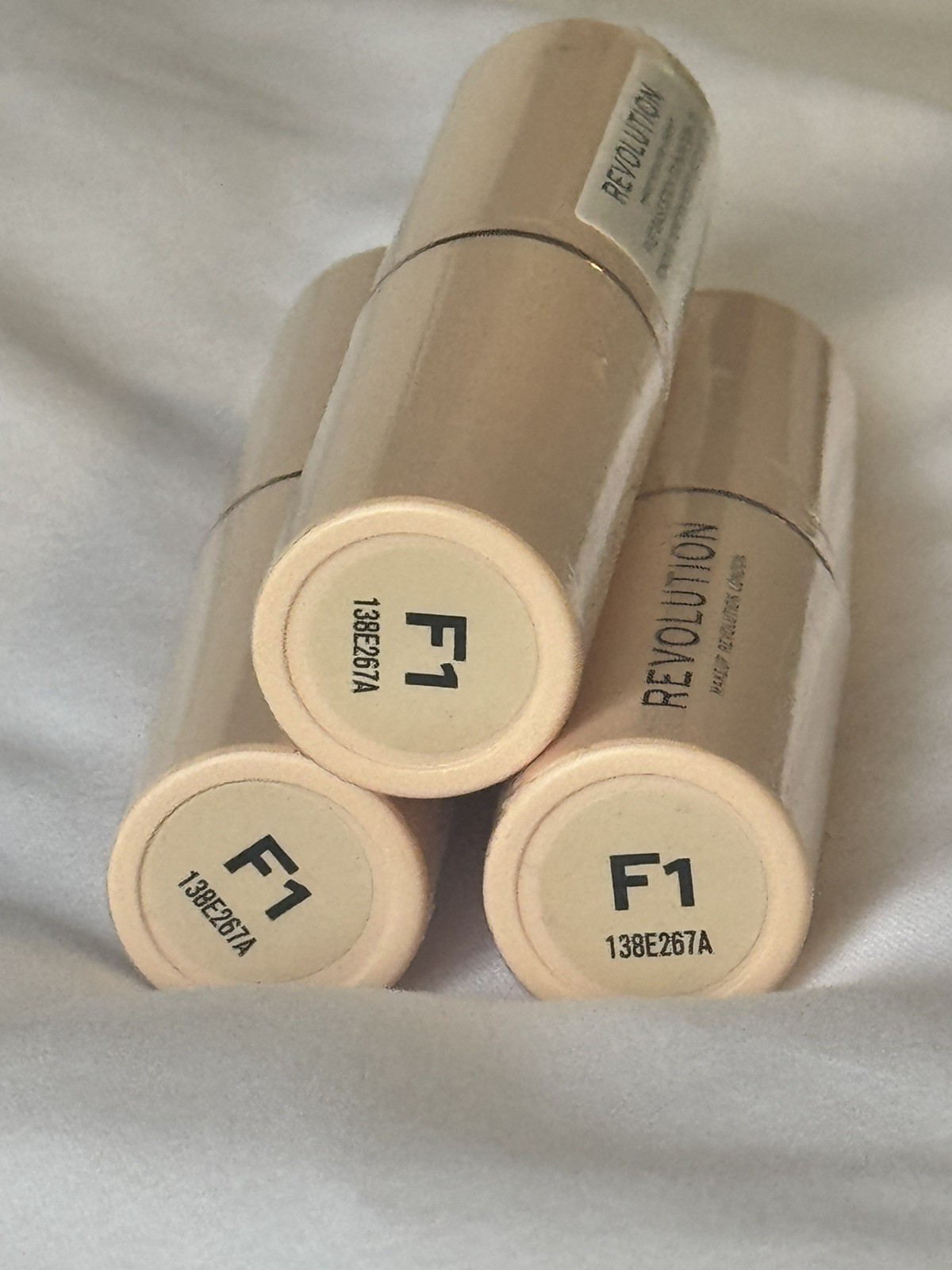 3 pc Revolution Fast Base Stick Foundation .21oz Color F1 BRAND NEW SEALED
