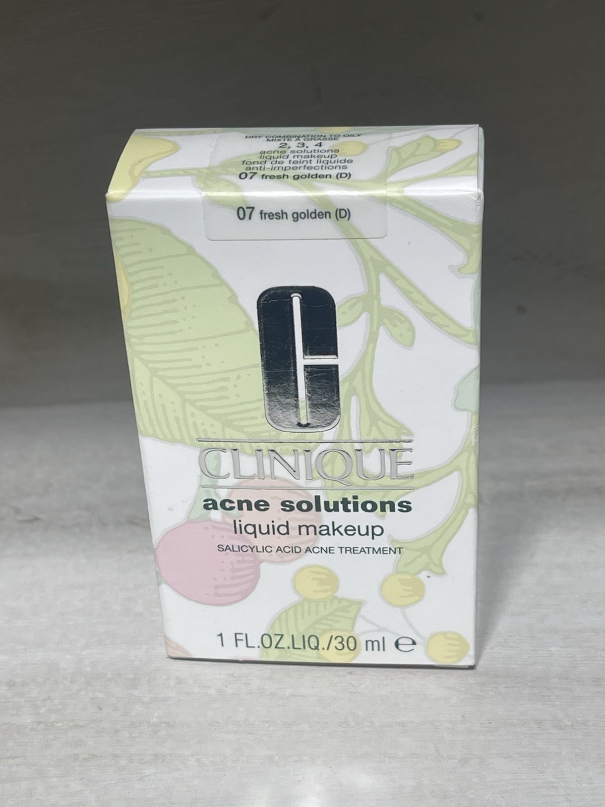 Clinique ACNE SOLUTIONS 07 FRESH GOLDEN (D) Liquid Makeup Foundation New in Box