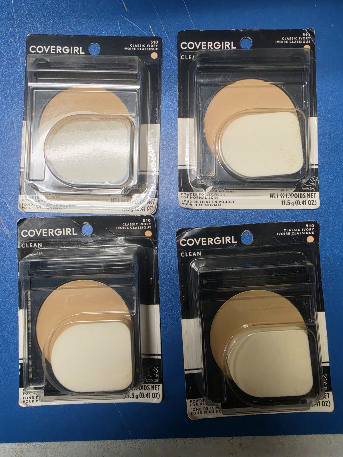 4X Covergirl Clean Powder Foundation for Normal Skin Classic Ivory #510 READ -F