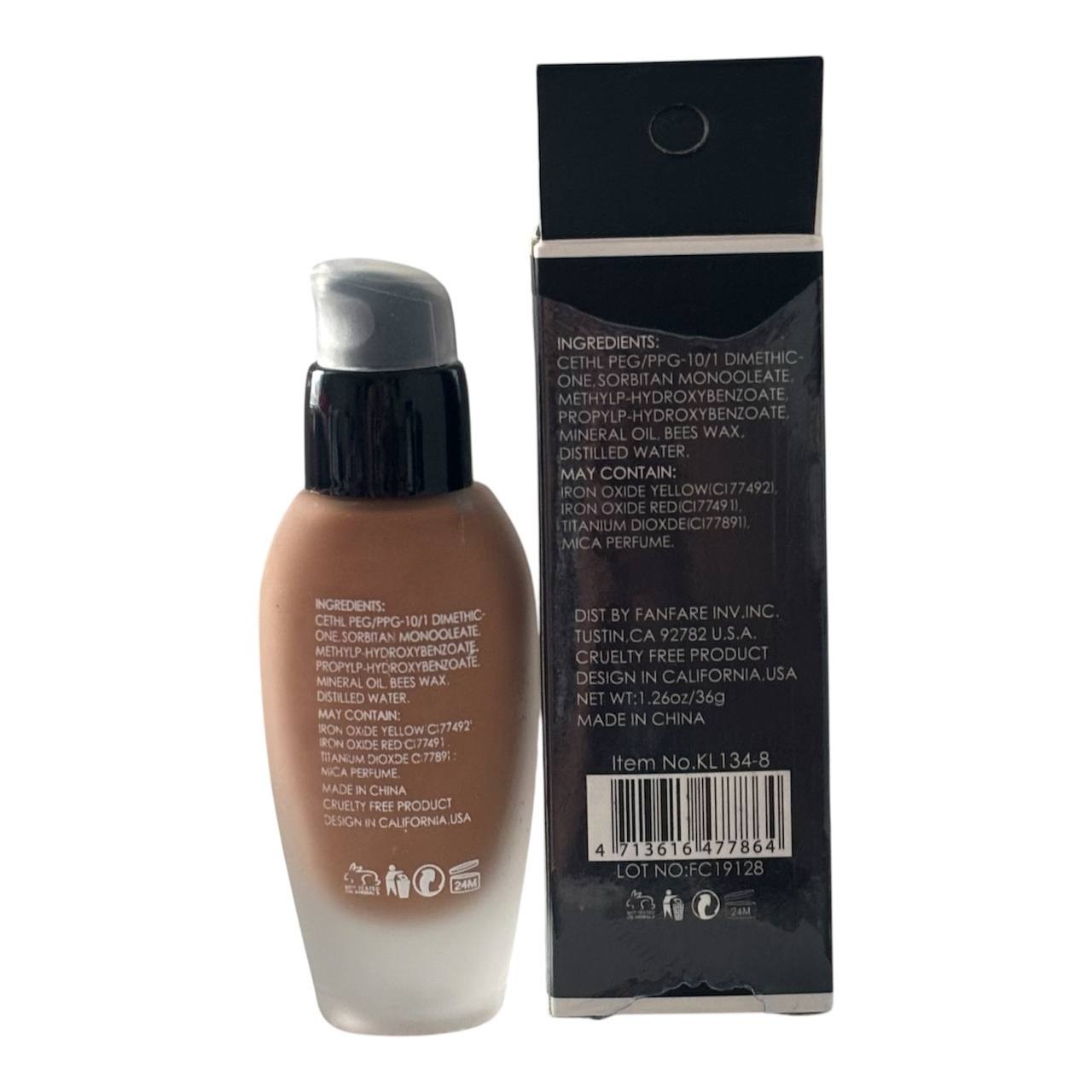Amuse Cosmetics Perfect Cover Foundation Matte Finish Long Lasting 1.26 oz/ 36ml