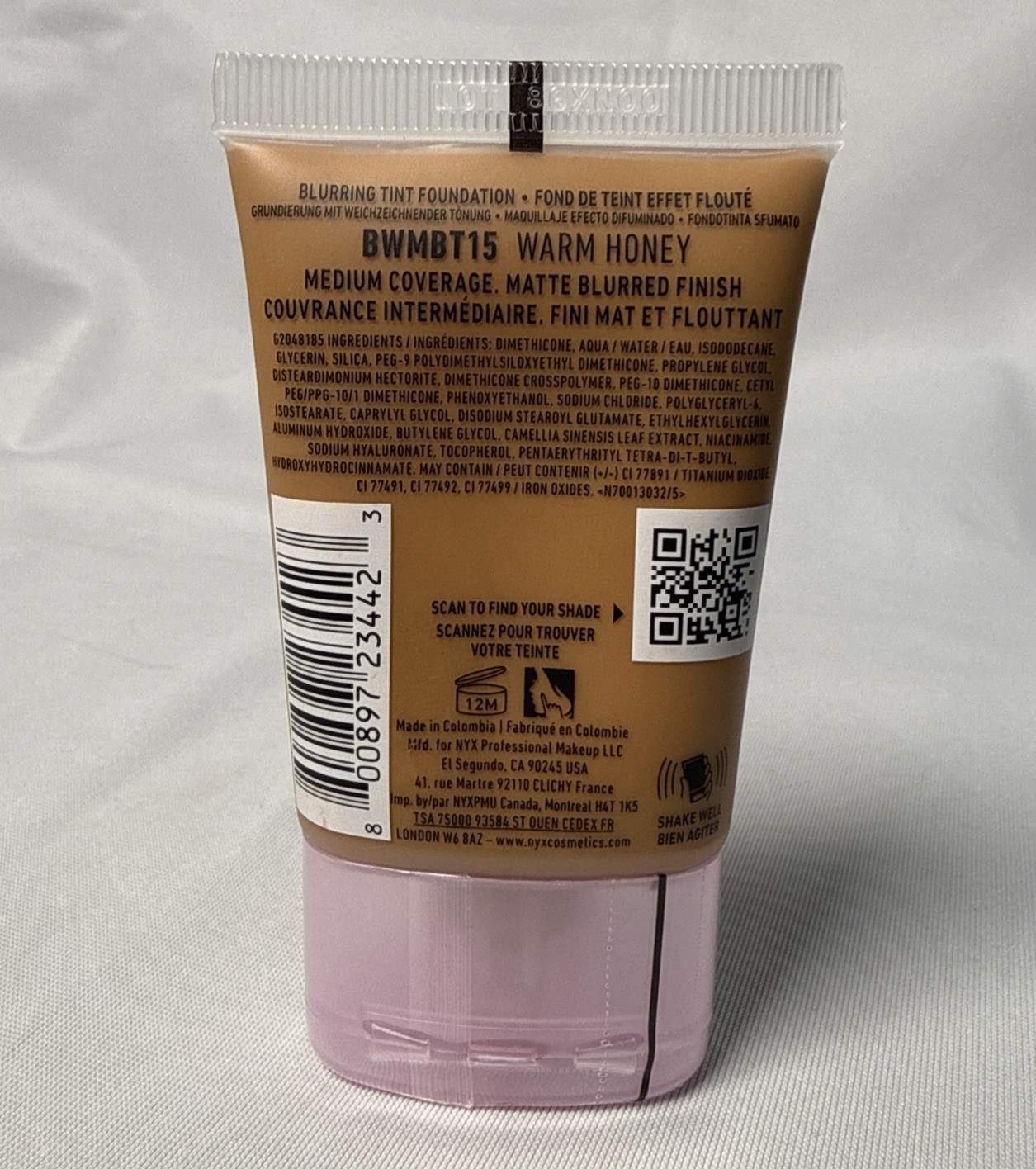 NYX Professional Make Up Bare With Me Blur Tint Foundation BWMBT15: Warm Honey