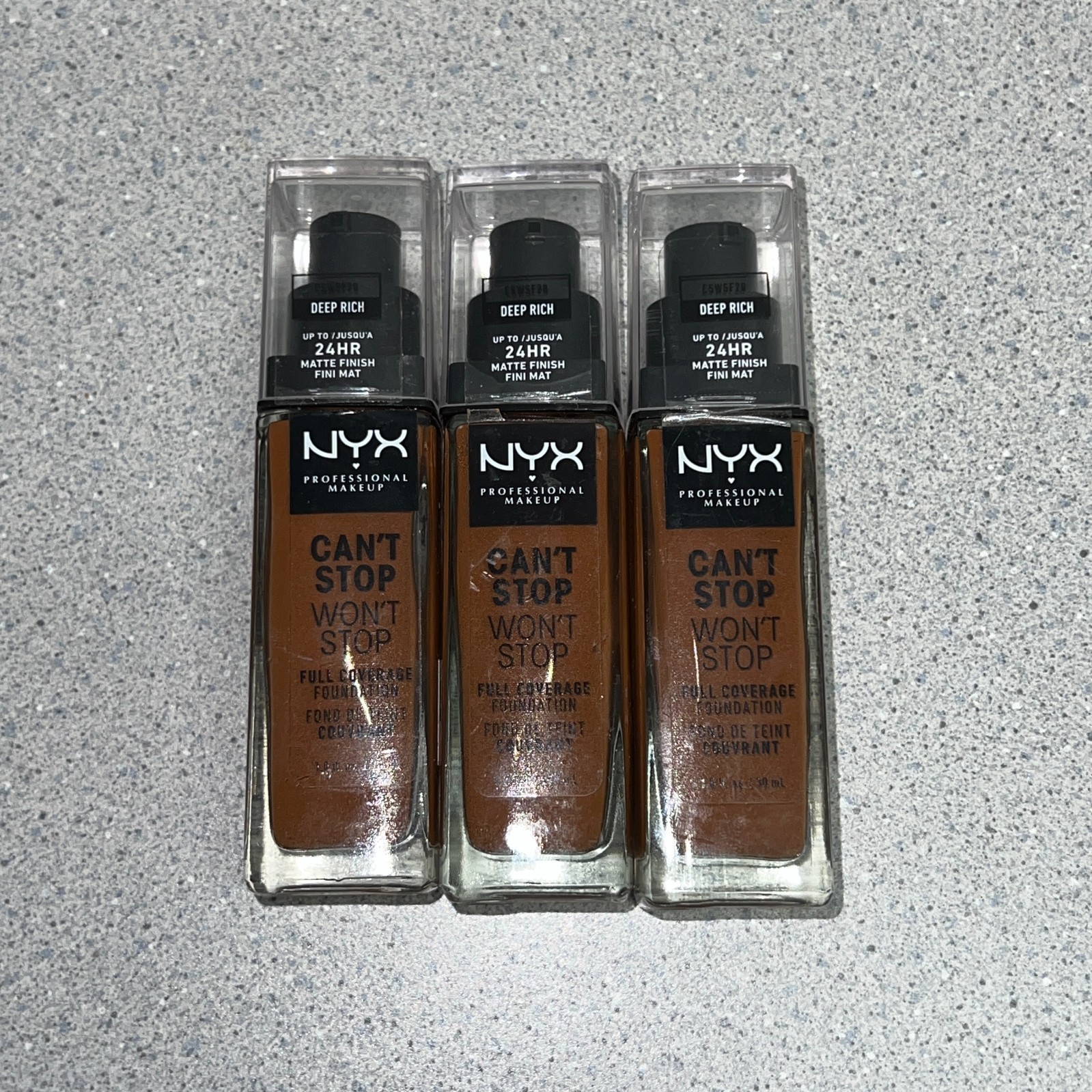 3 NYX Can’t Stop Won’t Stop Full Coverage Foundation DEEP RICH CSWSF20 3 PACK