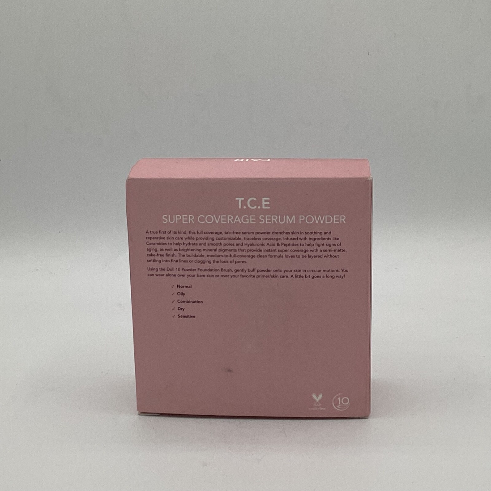 Doll 10 T.C.E. Super Coverage Serum Powder Fair Full Size – NEW