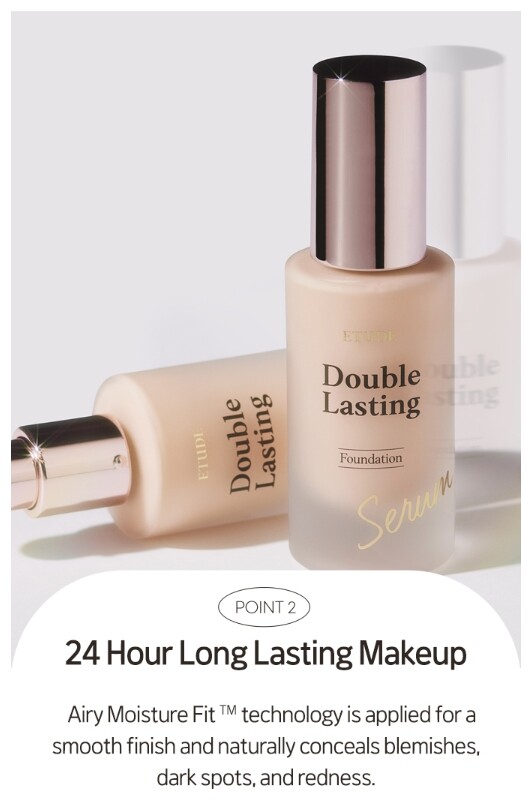 ETUDE Double Lasting Serum Foundation 30g Liquid Foundation Korea Makeup 7Colors