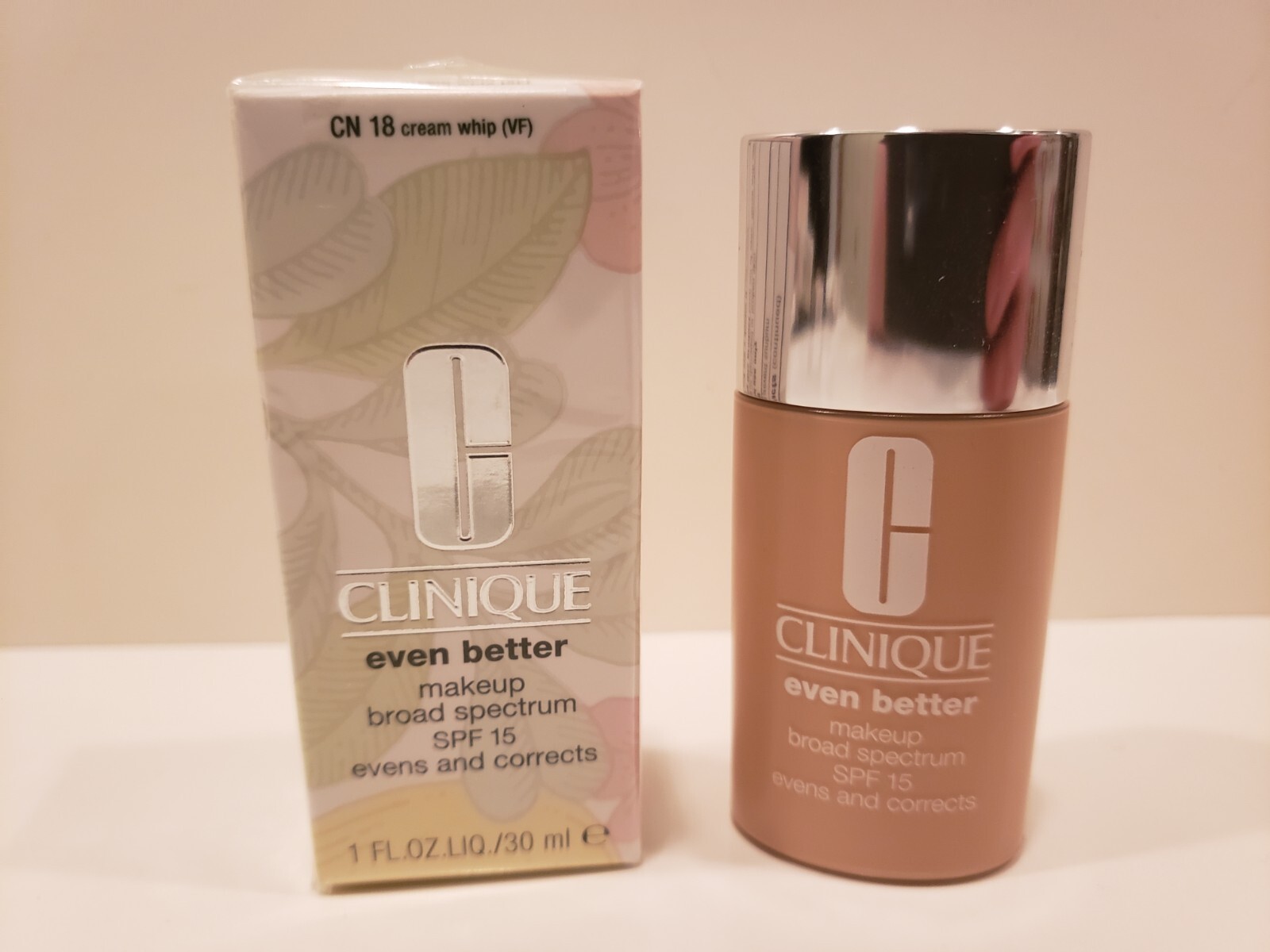 Clinique ~ Even Better Makeup Even and Corrects w/ SPF 15 ~ CN18 Cream Whip~ NIB