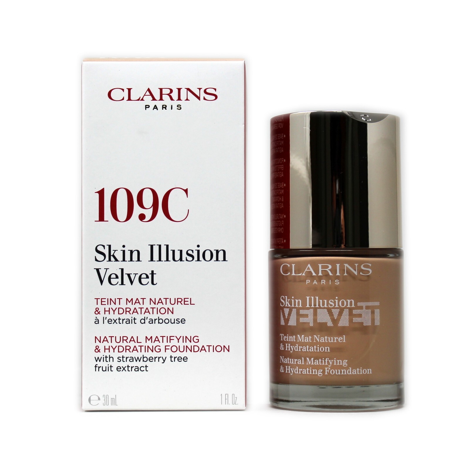 CLARINS SKIN ILLUSION VELVET FOUNDATION 30 ML/1 FL.OZ. #109C